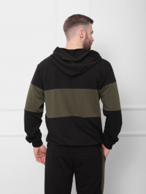 Худи ISSA Plus модель GN-408_черный/хаки Фото