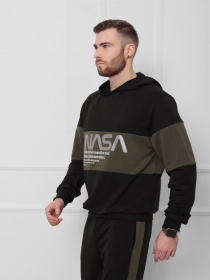 Худі ISSA Plus модель GN-408_черный/хаки Фото