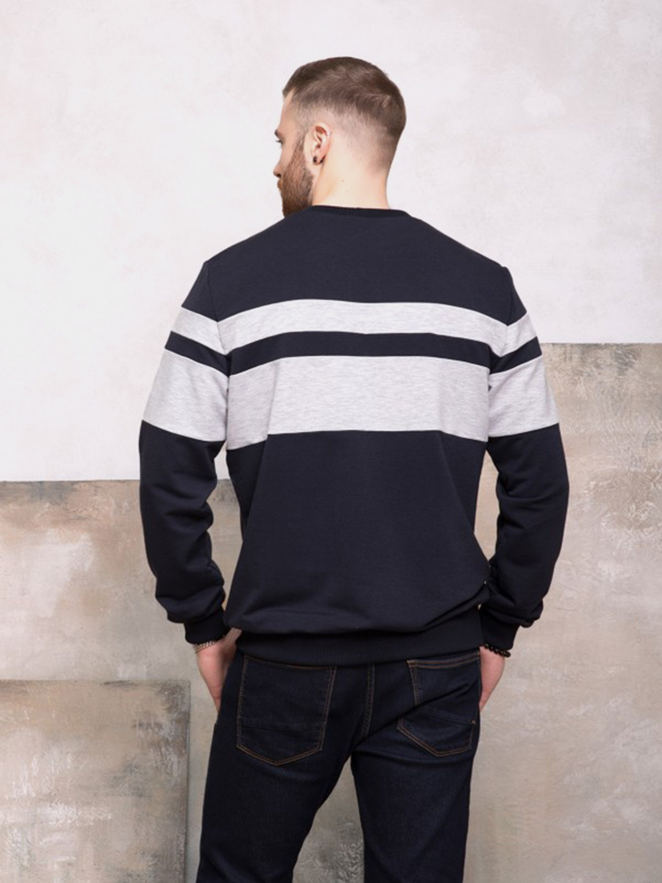 Свитшот ISSA Plus модель GN-413_темно-синий Фото