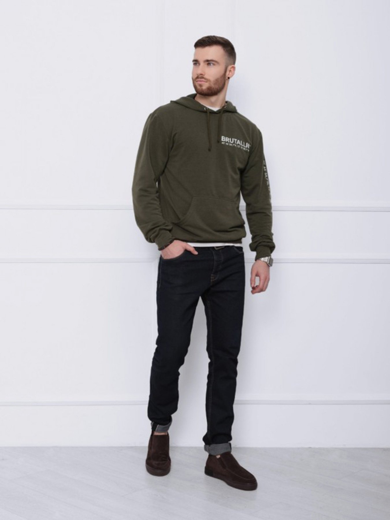 Худи ISSA Plus модель GN-416_хаки Фото