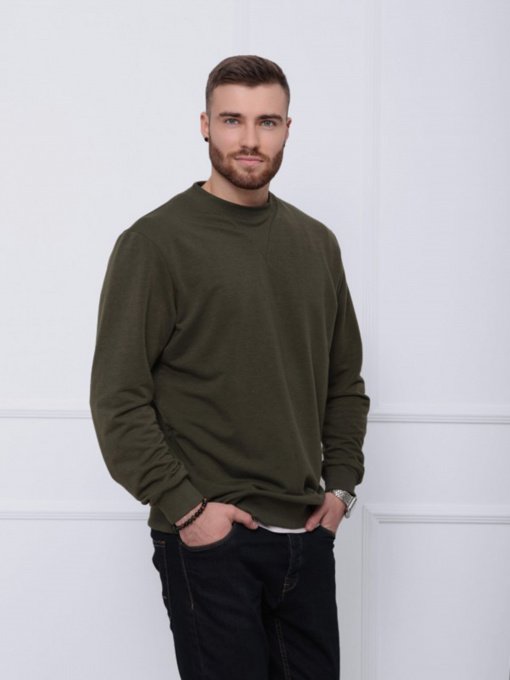 Світшот ISSA Plus модель GN-419_хаки Фото