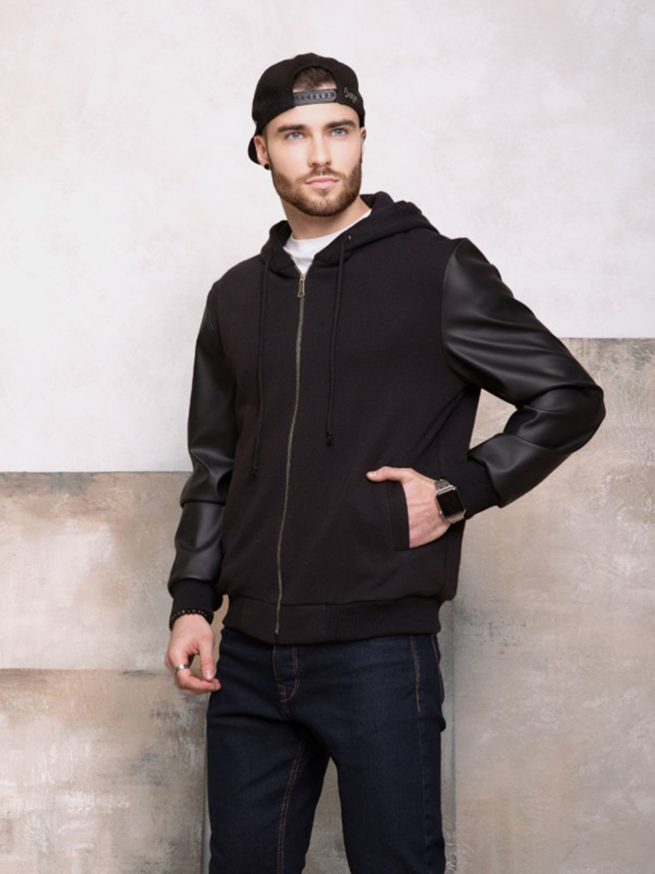 Кофта ISSA Plus модель SA-139_черный Фото