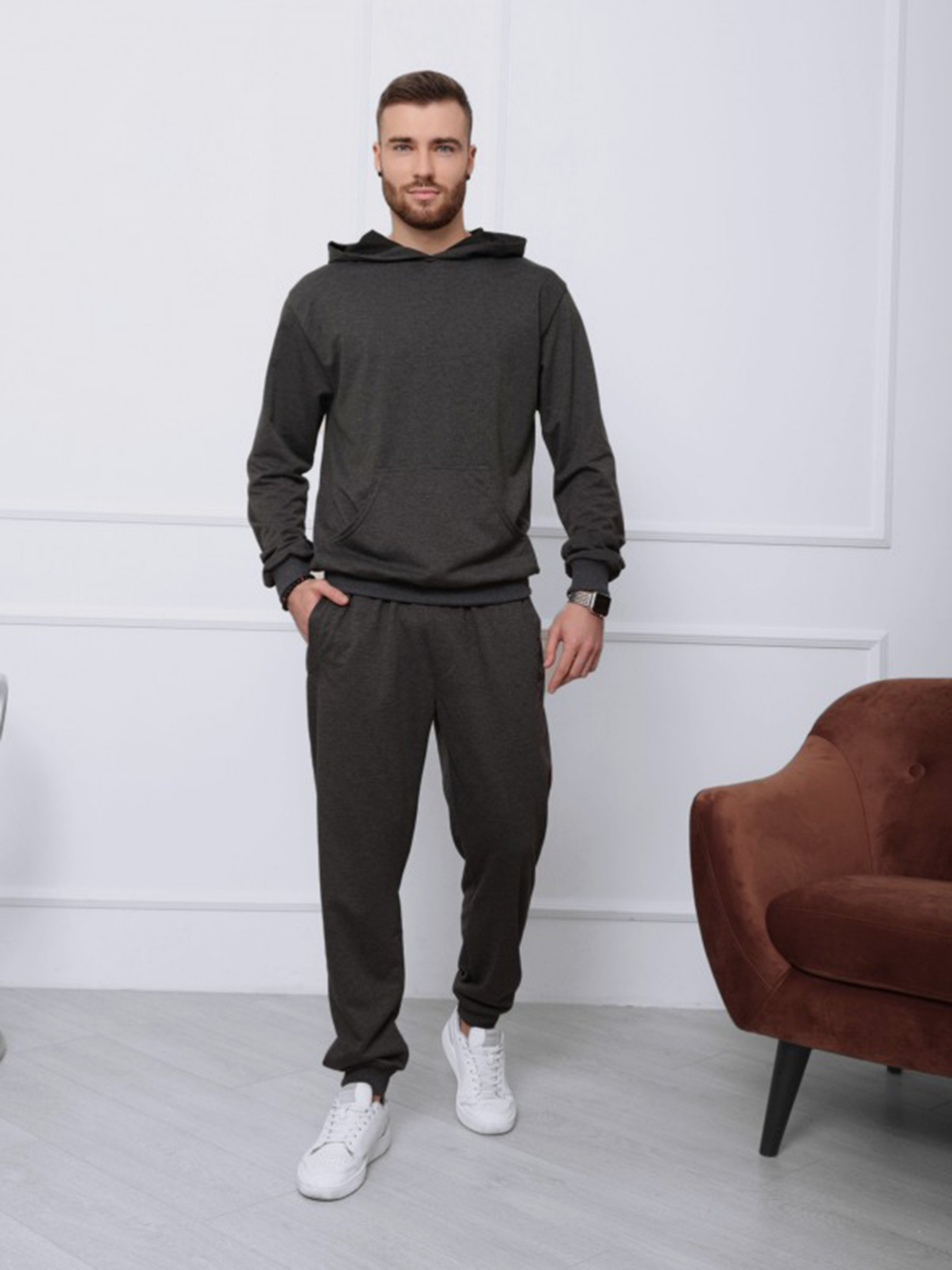 Спортивний костюм ISSA Plus модель GN-411_темно-серый Фото