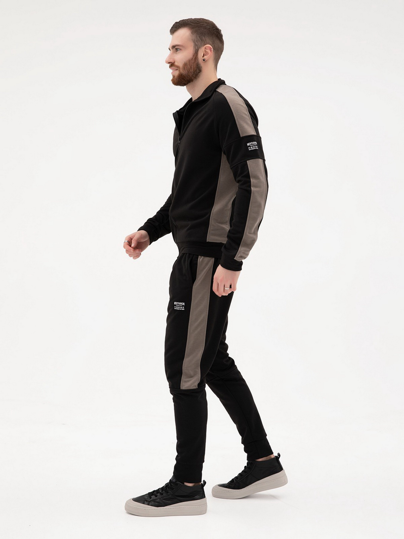 Спортивний костюм ISSA Plus модель SG-15_черный/хаки Фото