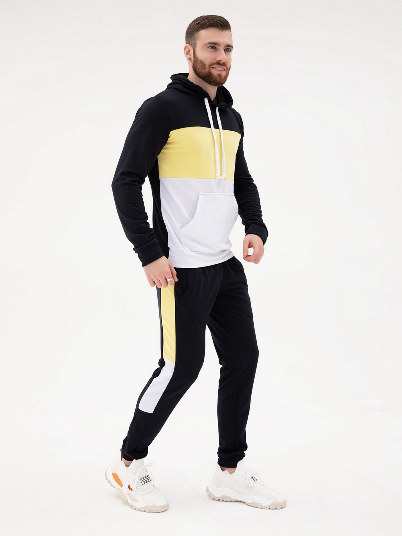 Спортивний костюм ISSA Plus модель SG-16_темно-синий/желтый Фото