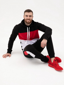 Спортивний костюм ISSA Plus модель SG-16_черный/красный Фото