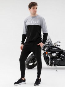 Спортивный костюм ISSA Plus модель SG-19_черный/серый Фото