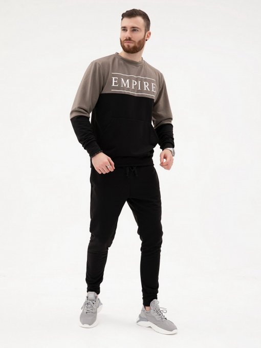 Спортивный костюм ISSA Plus модель SG-19_черный/хаки Фото