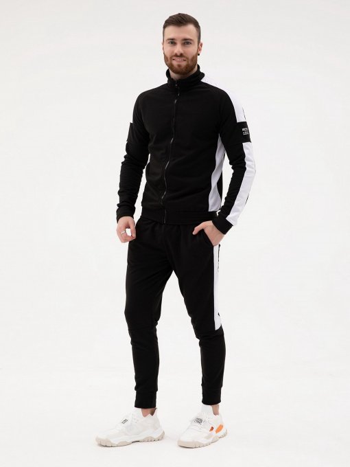 Спортивний костюм ISSA Plus модель SG-15_черный/белый Фото