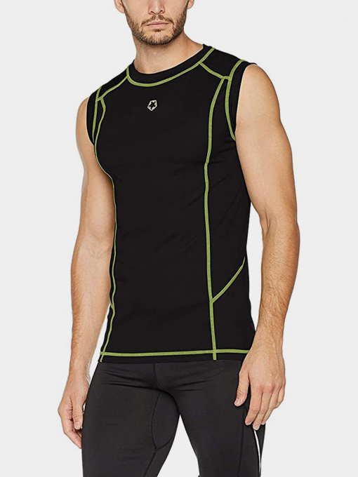 Майка спортивная Gregster модель 12182_чорний з зеленим Фото