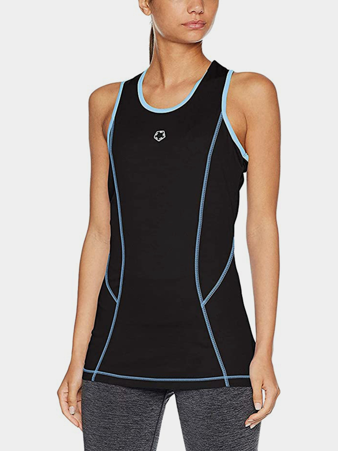 Майка спортивная Gregster модель 12187_чорний з синім Фото