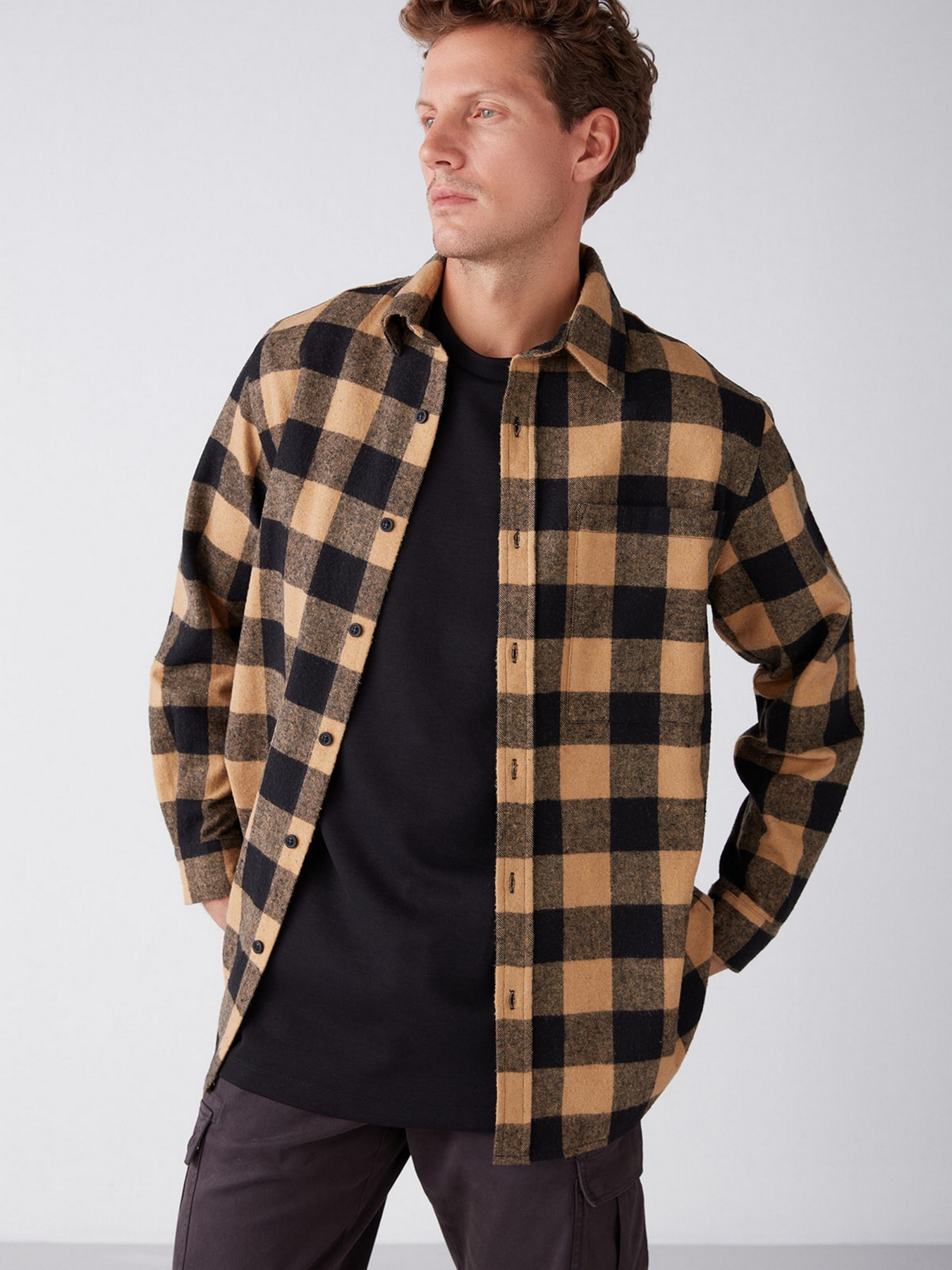 Сорочка повсякденна Grimelange Cullen модель CULLEN13092020/Beige Фото