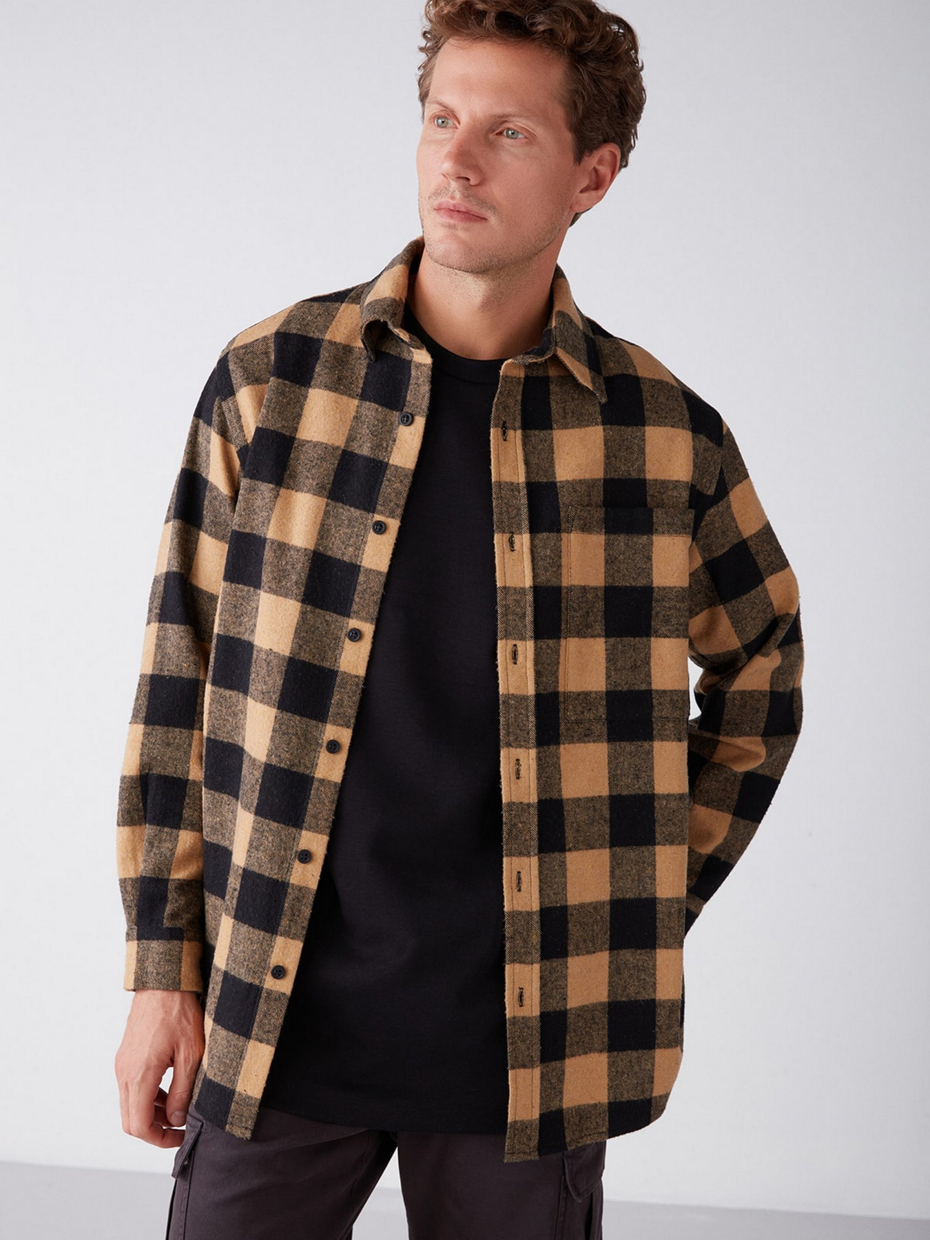 Сорочка повсякденна Grimelange Cullen модель CULLEN13092020/Beige Фото