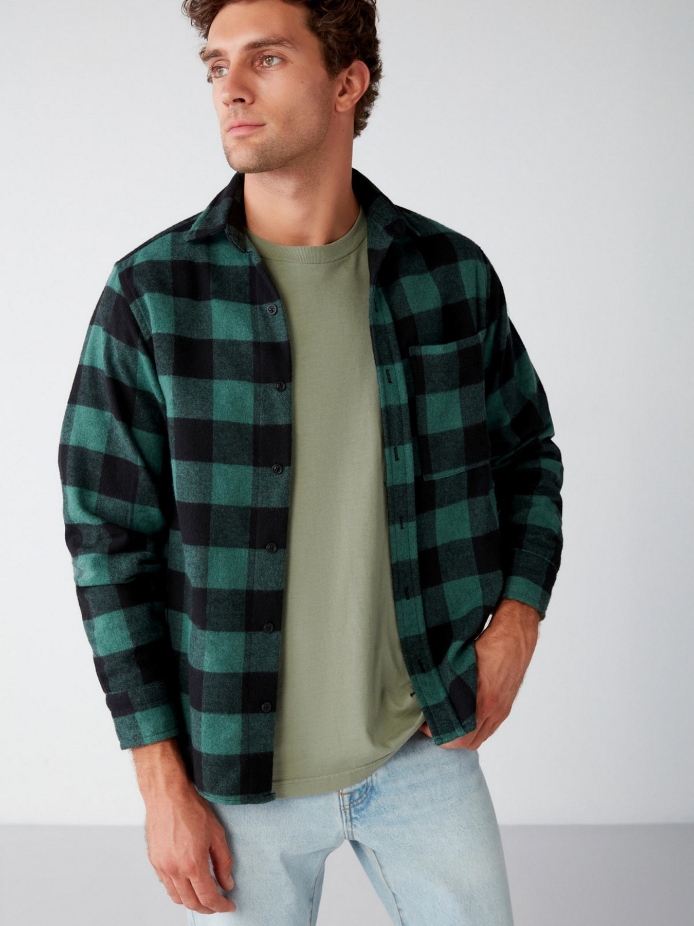 Рубашка Grimelange Cullen модель CULLEN13092020/Green Фото