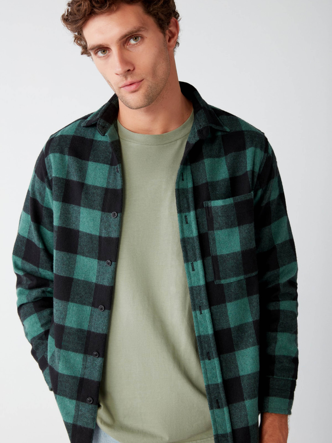 Сорочка повсякденна Grimelange Cullen модель CULLEN13092020/Green Фото