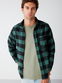 Сорочка повсякденна Grimelange Cullen модель CULLEN13092020/Green Фото