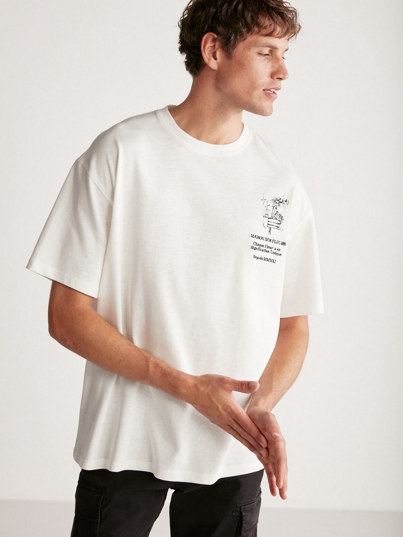 Футболка Grimelange Alonzo модель ALONZO01042023/Ecru Футболка Grimelange Alonzo модель ALONZO01042023/Ecru Фото