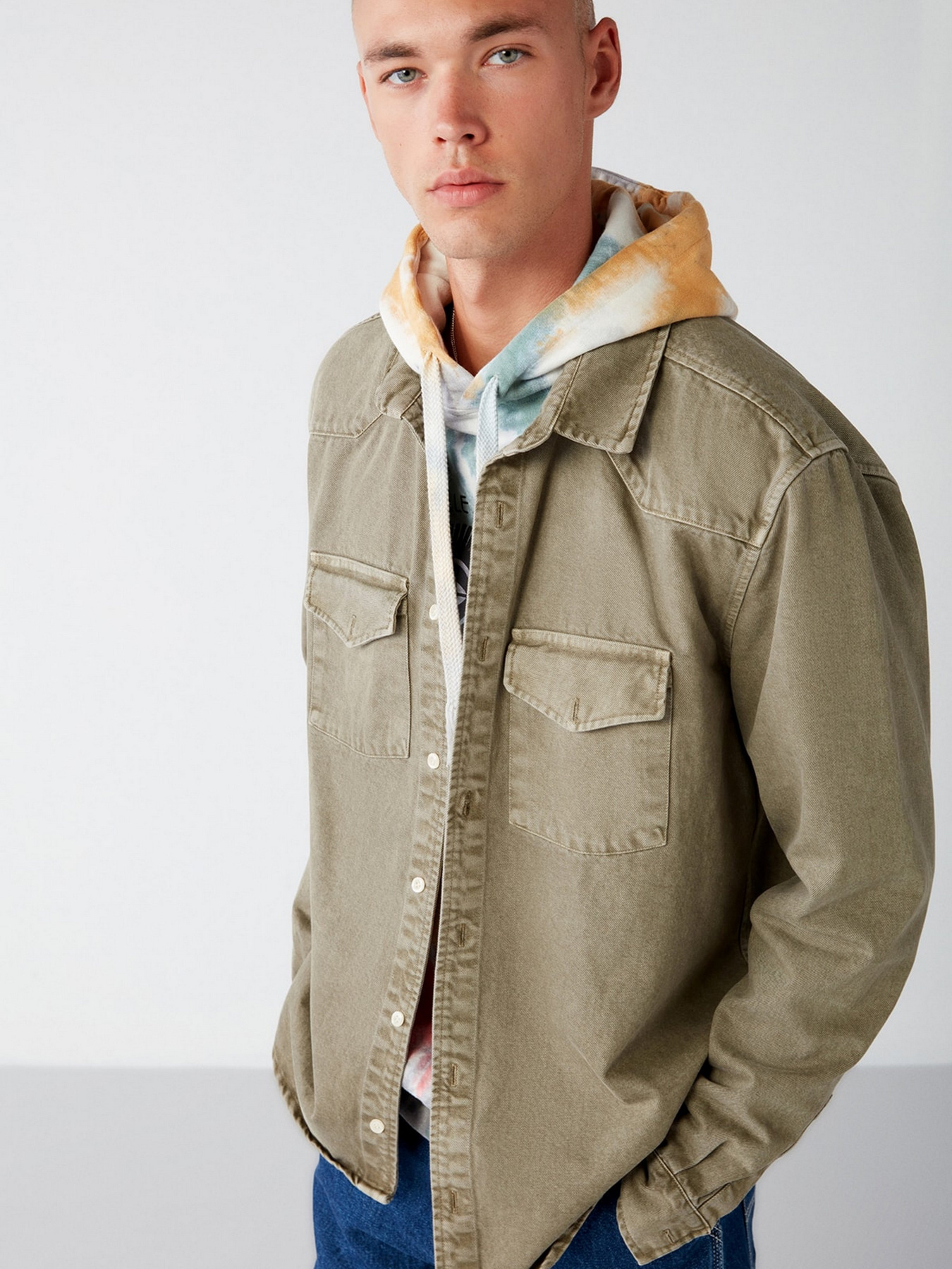 Рубашка повседневная Grimelange Jimmy модель JIMMY01092022/Khaki Фото