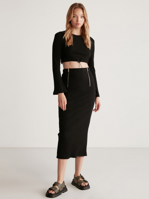 Юбка миди Grimelange Lauren модель LAUREN01042023/Black Фото