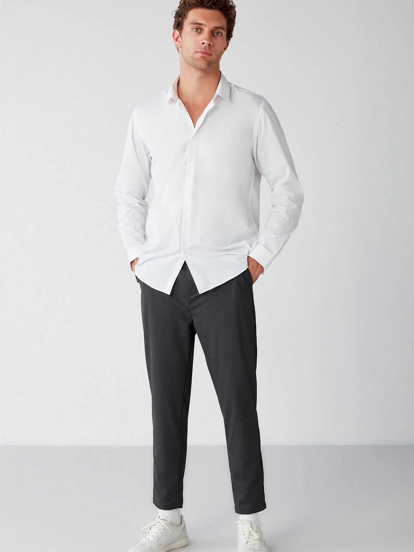 Рубашка повседневная Grimelange Onyx модель ONYX01092022/White Фото