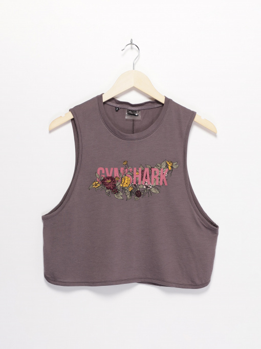 Спортивная майка Gymshark модель GLVT1862_т.сірий комб. Фото