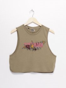 Майка спортивная Gymshark модель GLVT1862_хакі комб. Фото