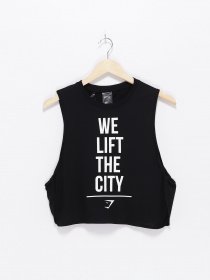 Майка спортивная Gymshark модель GLVT3889_чорний з білим Фото