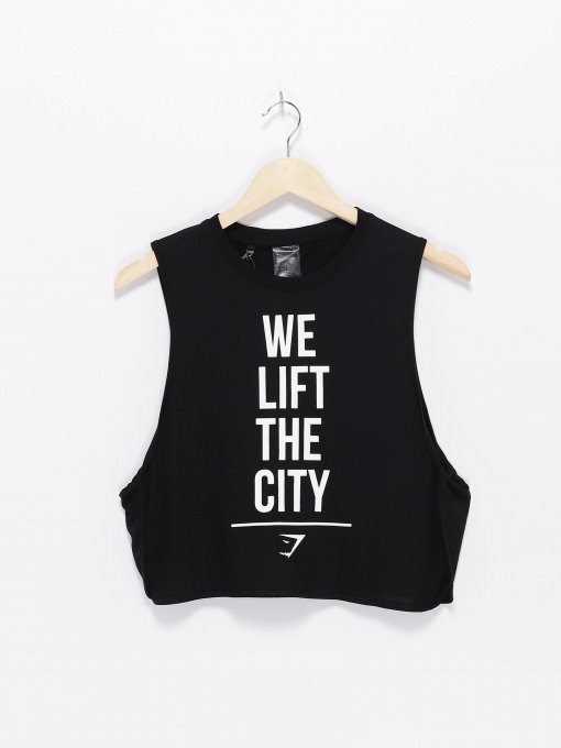 Майка спортивная Gymshark модель GLVT3889_чорний з білим Фото