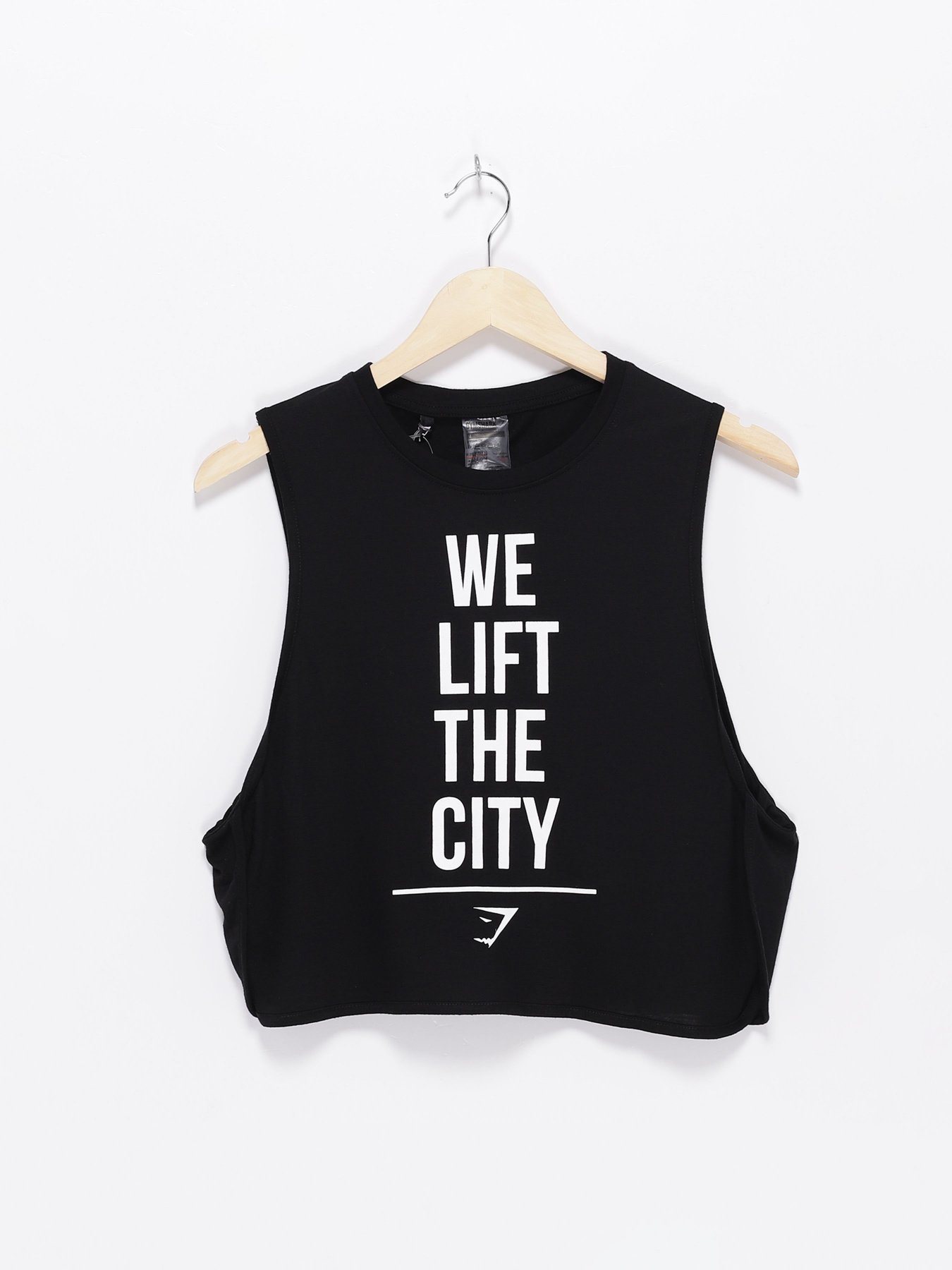 Спортивная майка Gymshark модель GLVT3889_чорний з білим Фото