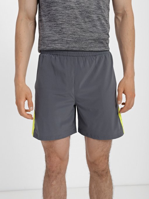 Шорты спортивные Gymshark модель GMSH013_сірий з жовтим Фото