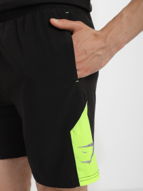 Шорты спортивные Gymshark модель GMSH013_чорний з салатовим Фото