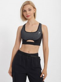 Топ спортивный Gymshark модель GLSB022_сірий комб. Фото