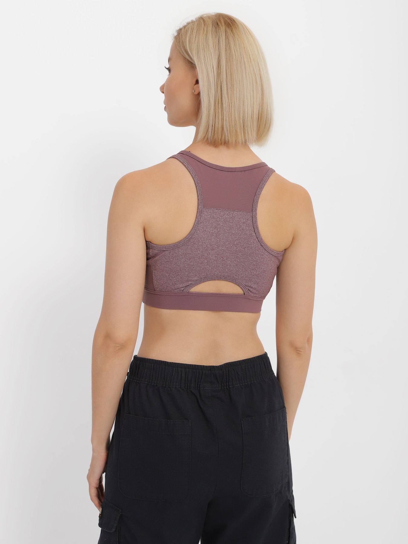 Спортивный топ Gymshark модель GLSB022_т.бузковий комб. Спортивный топ Gymshark модель GLSB022_т.бузковий комб. Фото