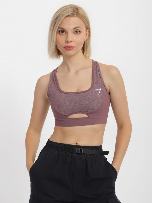 Спортивний топ Gymshark модель GLSB022_т.бузковий комб. Фото