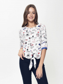 Блуза Conte Elegant модель 18С-637ТСП-white-ultramarine Блуза Conte Elegant модель 18С-637ТСП-white-ultramarine Фото