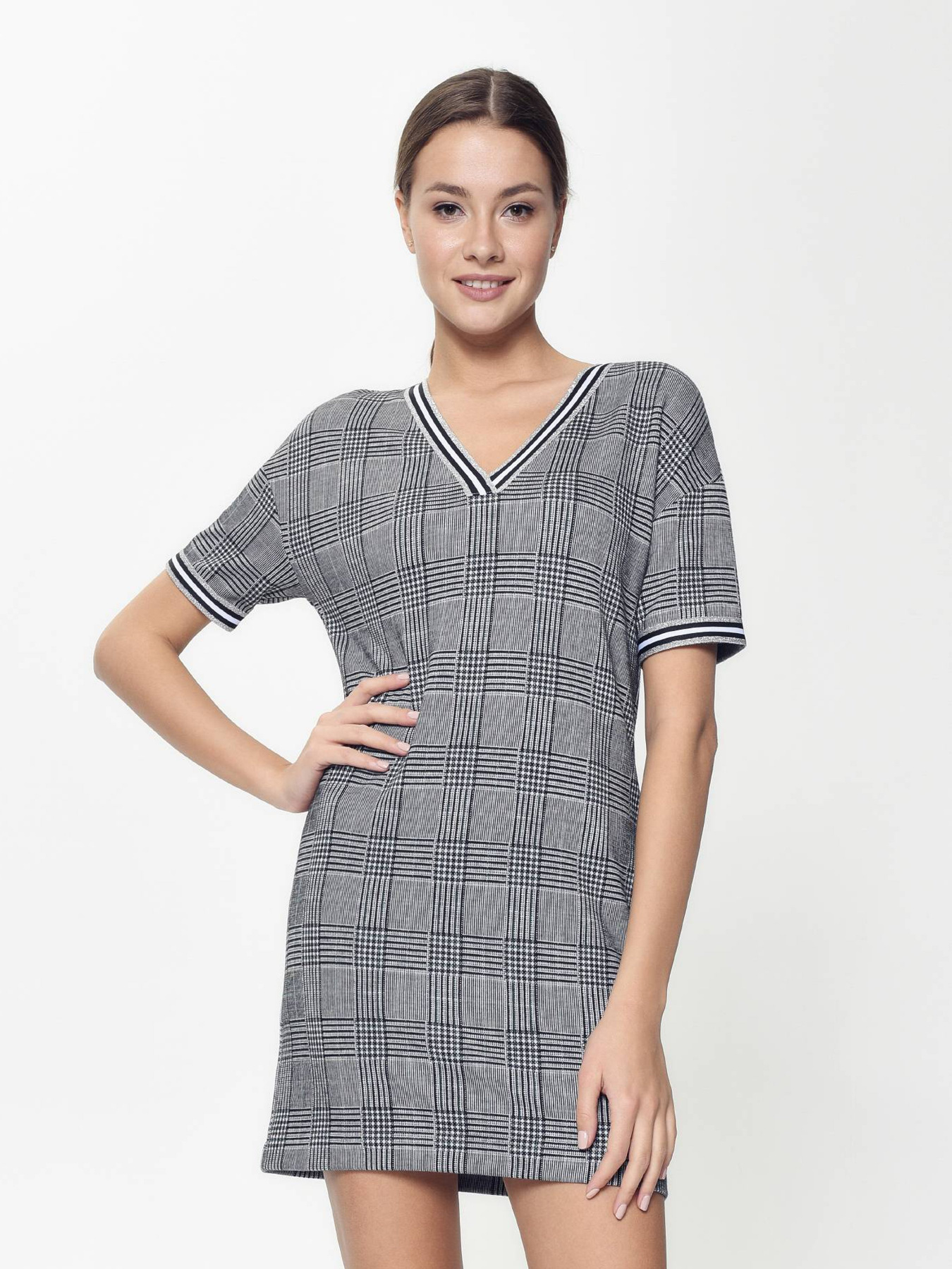 Платье мини Conte Elegant модель 18С-644ТСП-grey-check Фото
