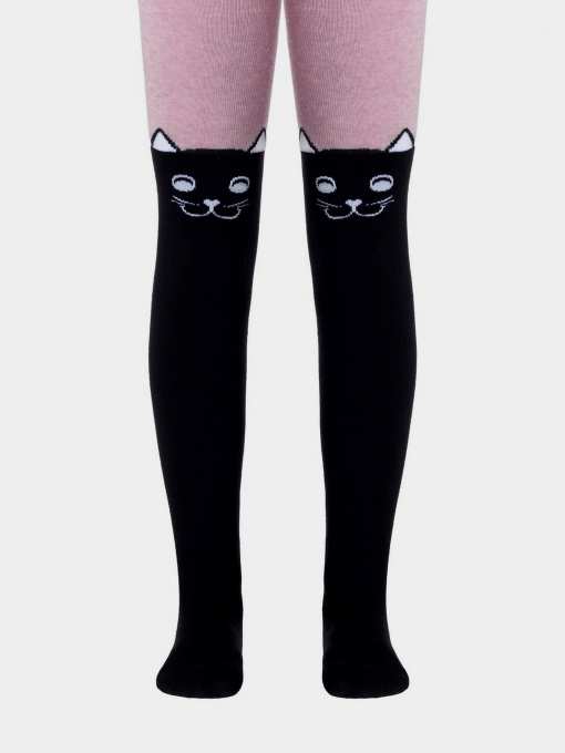 Колготи Conte Kids Модель 4С-03 СП 466 чорний-світло-рожевий Фото