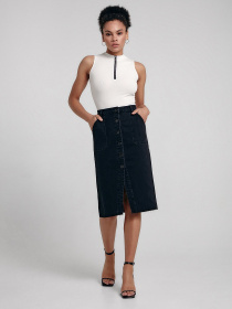 Джинсовая юбка Conte Elegant модель CON-439-washed black Фото