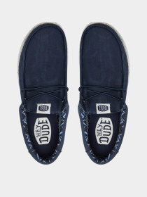 Слипоны и мокасины HEY DUDE WALLY STRETCH CANVAS NAVY модель 40700-410 Фото