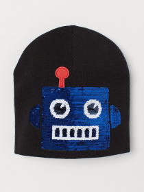 Шапка H&M модель 0764421_чорний комб. Фото