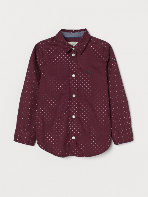 Рубашка H&M модель 0866126_бордовий комб. Фото