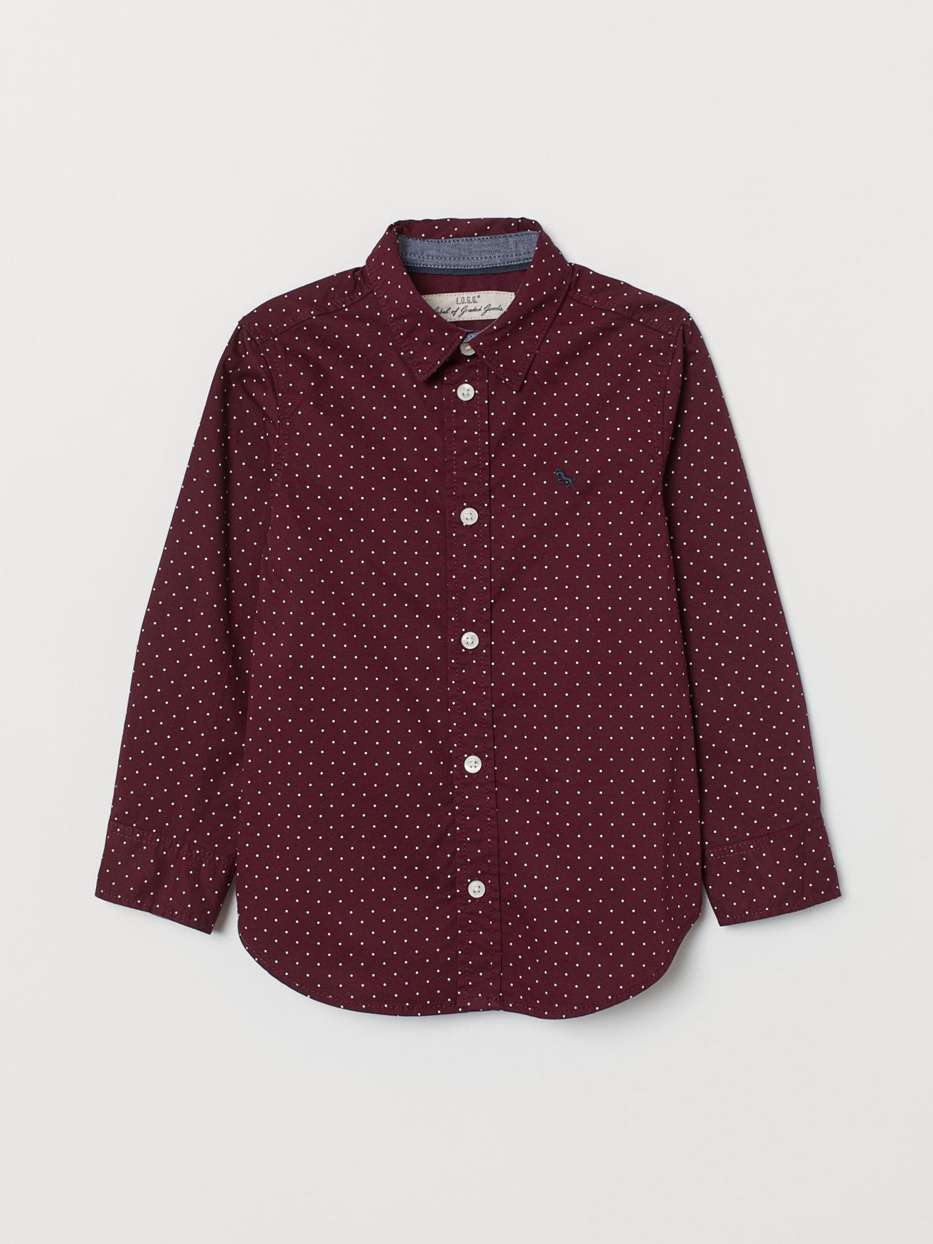 Рубашка H&M модель 0742177_бордовий комб. Фото