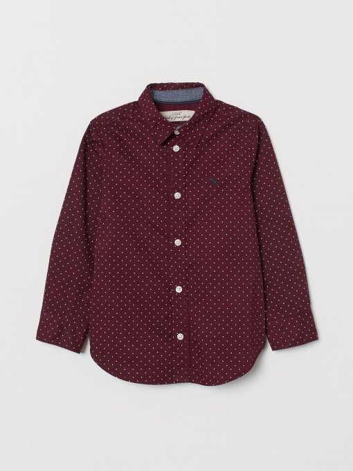 Рубашка H&M модель 0742177_бордовий комб. Фото