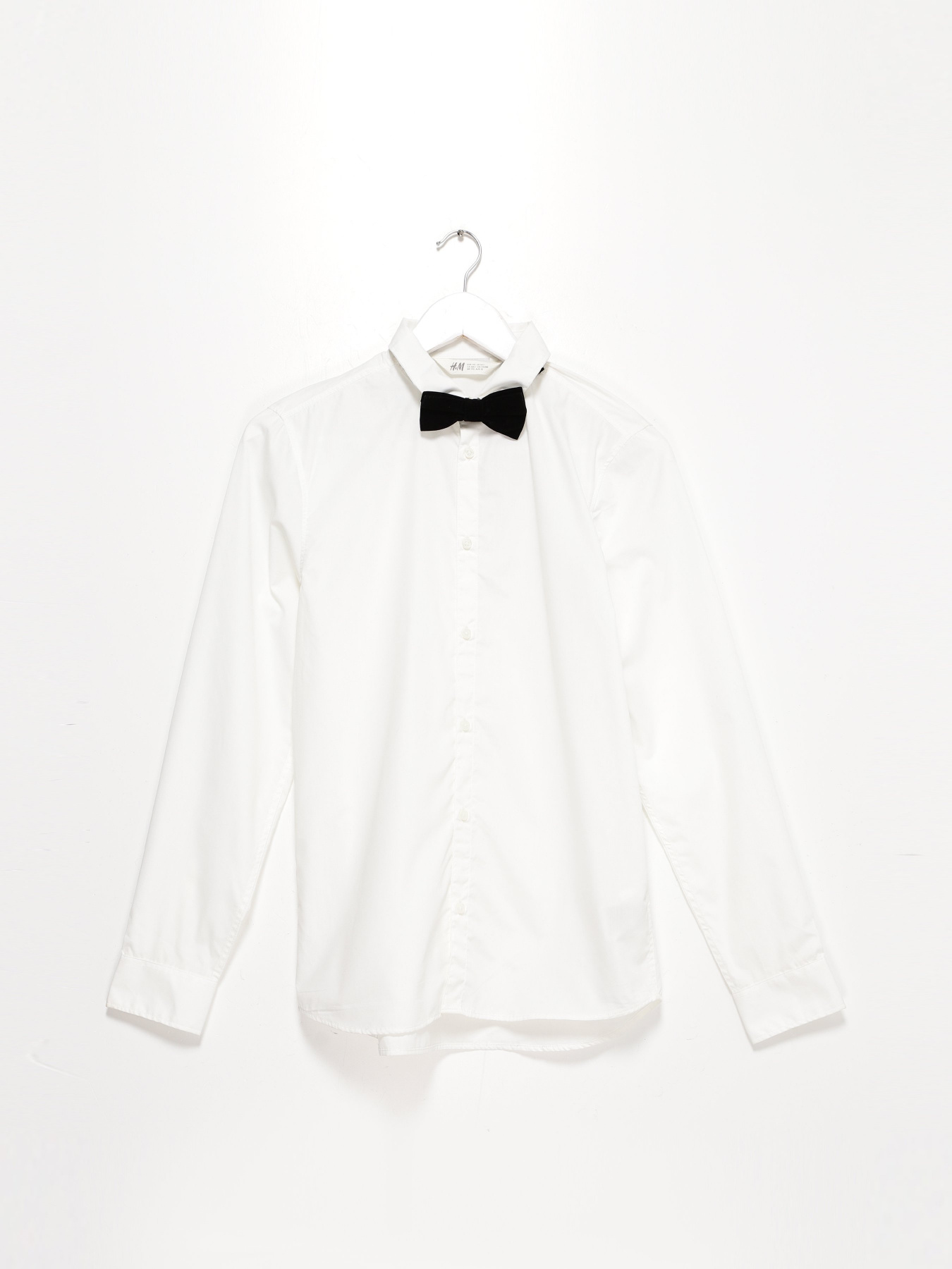 Рубашка H&M модель 0754344_білий з чорним Фото