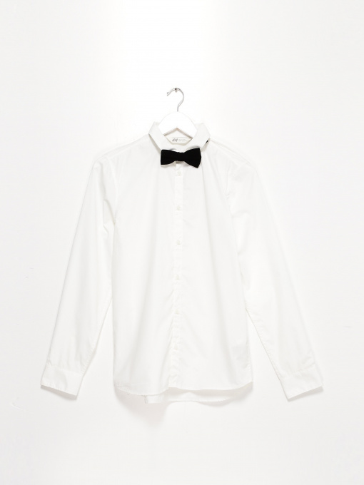 Рубашка повседневная H&M модель 0754344_білий з чорним Фото