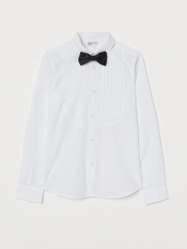 Сорочка H&M модель 0801128_білий з чорним Фото