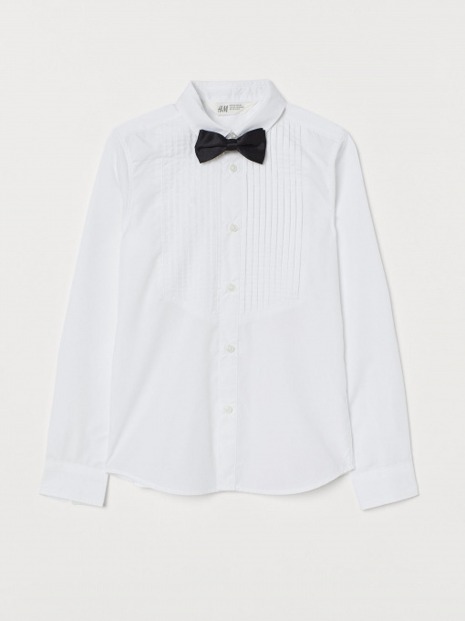 Рубашка H&M модель 0801128_білий з чорним Фото