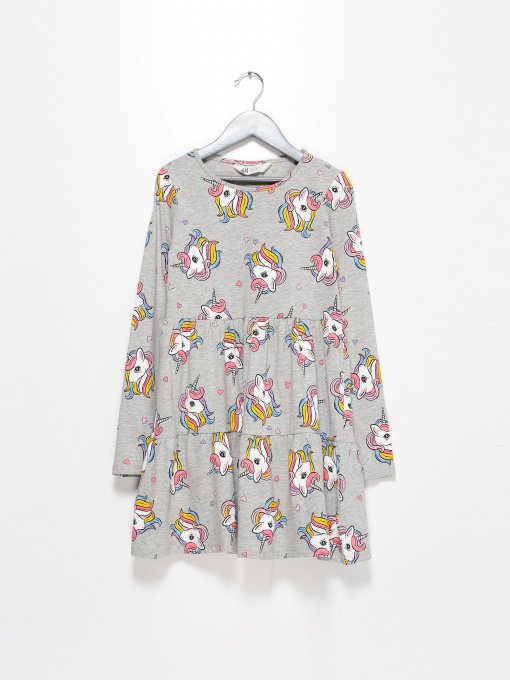 Платье мини H&M модель 0912312_сірий комб. Фото