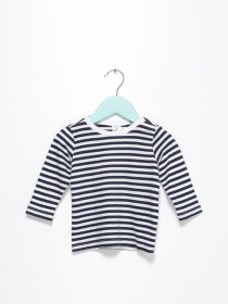 Лонгслів H&M модель 0743907_т.синій з білим Фото