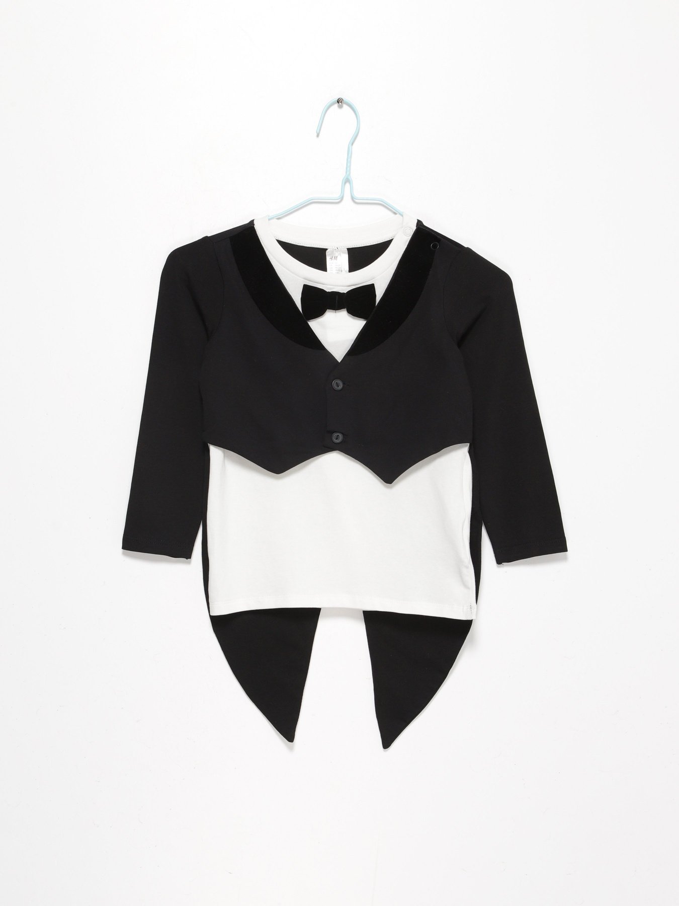 Лонгслив H&M модель 0808966_чорний з білим Фото